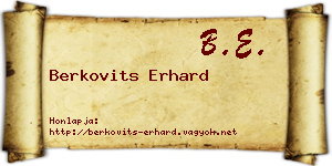 Berkovits Erhard névjegykártya